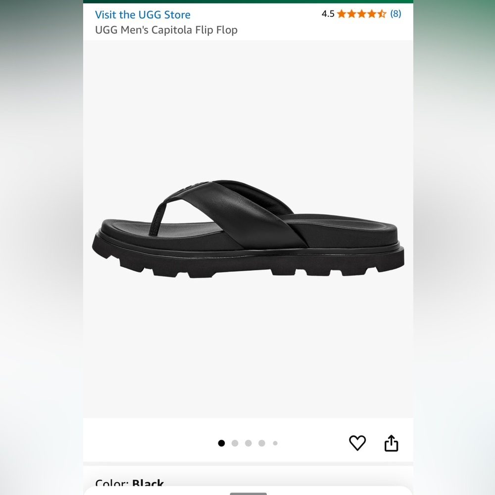 New Black UGG men's flip flops